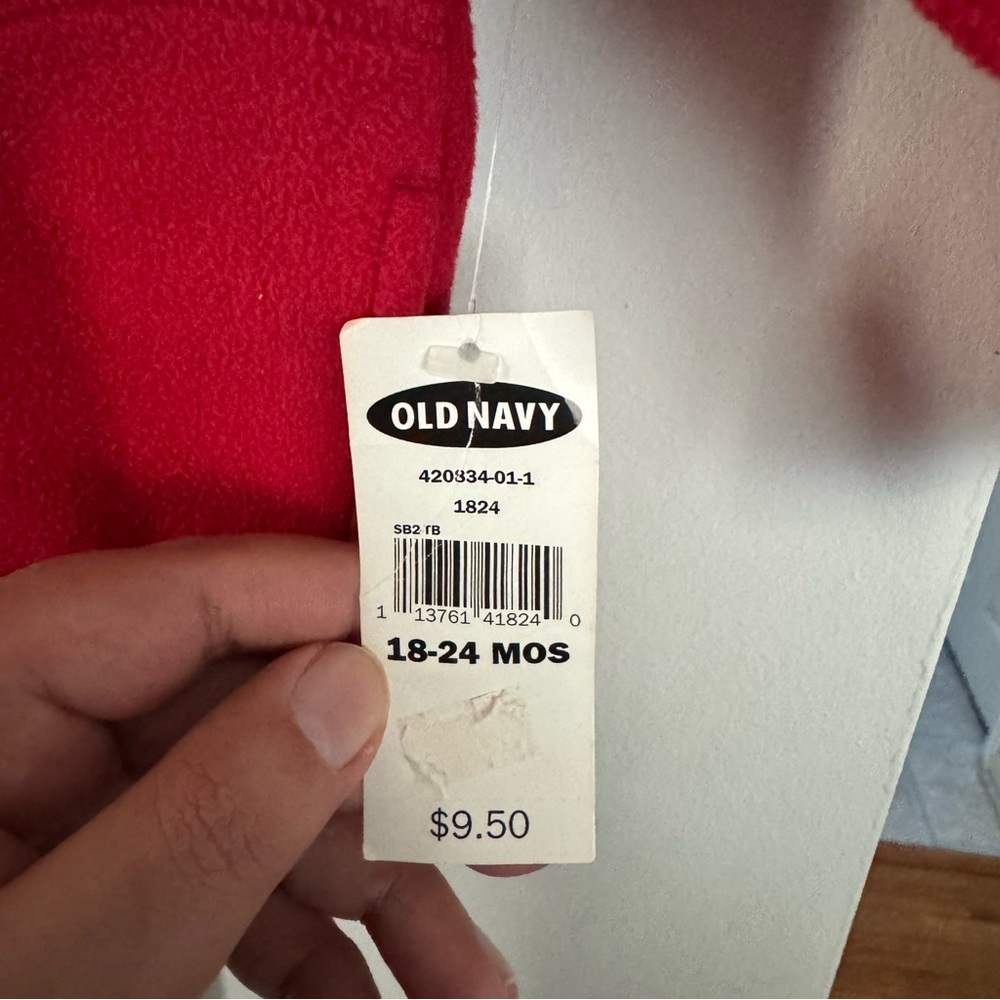 Old Navy Toddler 18-24M Red Fleece 1/4 Zip Pullover Sweater Top Soft Warm Cozy - Picture 10 of 10